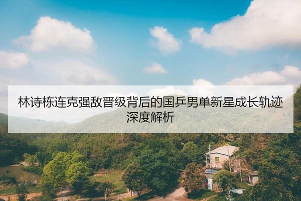 林诗栋连克强敌晋级背后的国乒男单新星成长轨迹深度解析